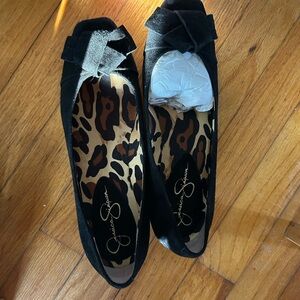 Jessica Simpson Black suede ballet flats like new